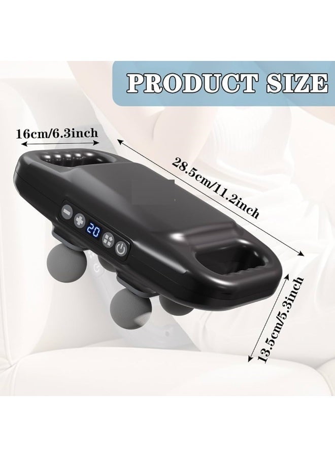 جهاز تدليك ب 4 رؤوس على شكل كور للمساج و6 أوضاع لمعالجة الأنسجة العميقة وتخفيف آلام الظهر والرقبة والساقين والكتفين. - Image 4